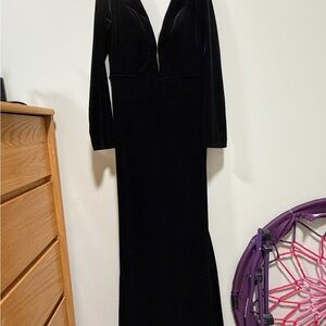 Christina Wu Black Long Sleeve Dress